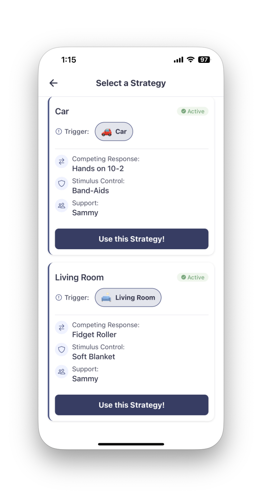 Armatillo use strategy screen